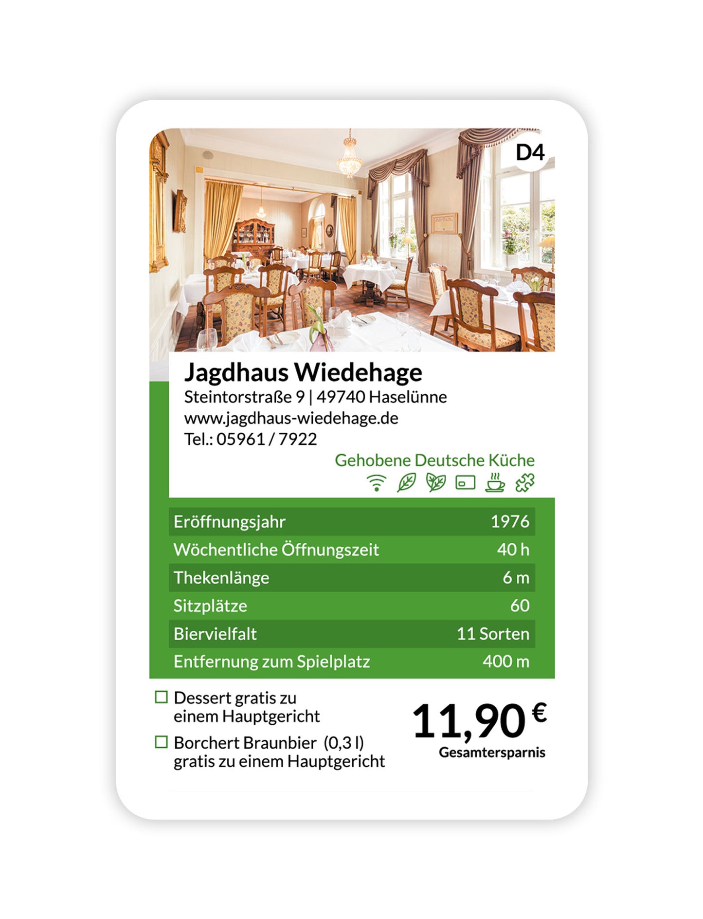 Vorverkauf: Emsland Quartett Restaurants 2024