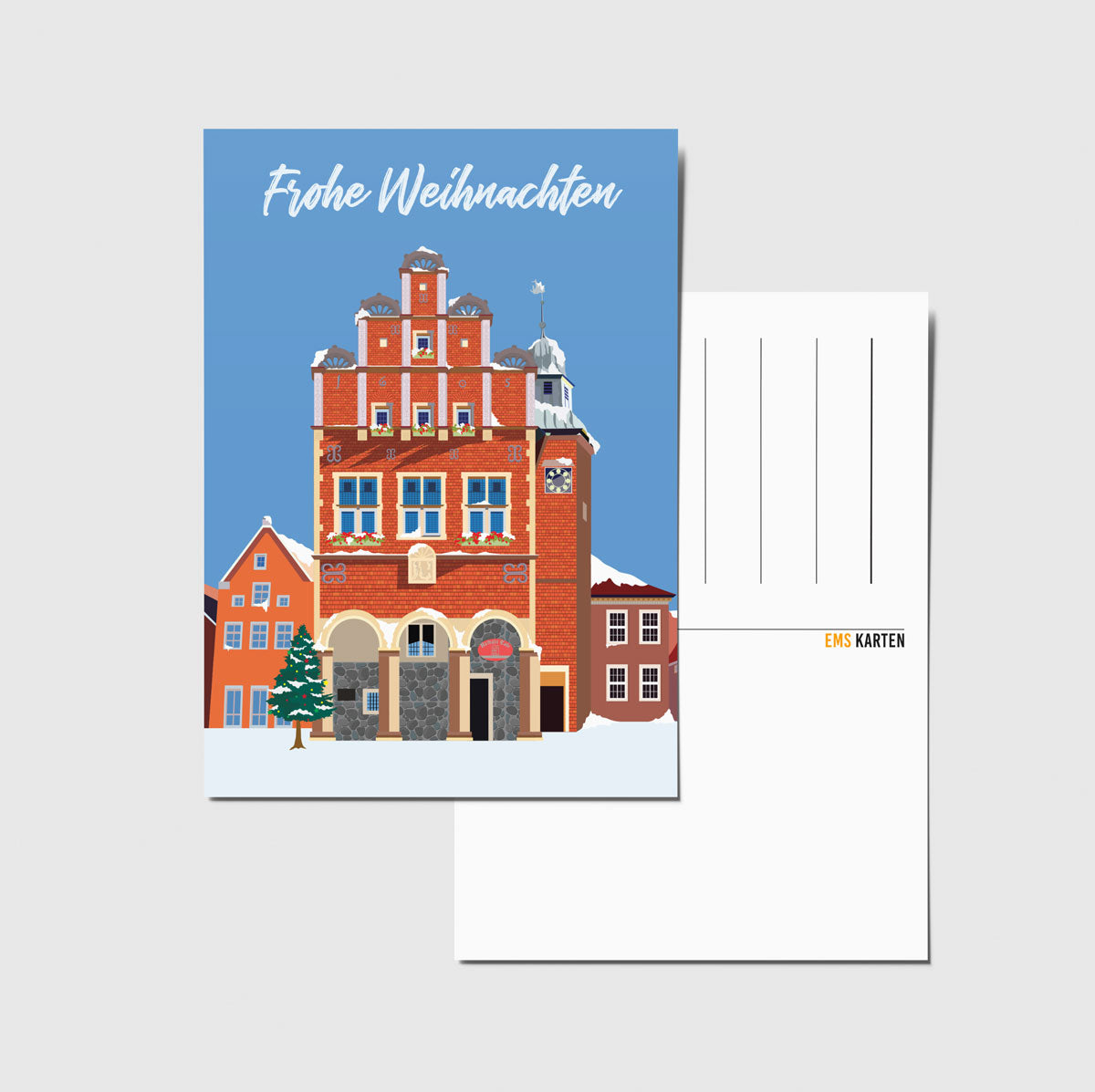 Weihnachtliches Rathaus Meppen (Postkarte)