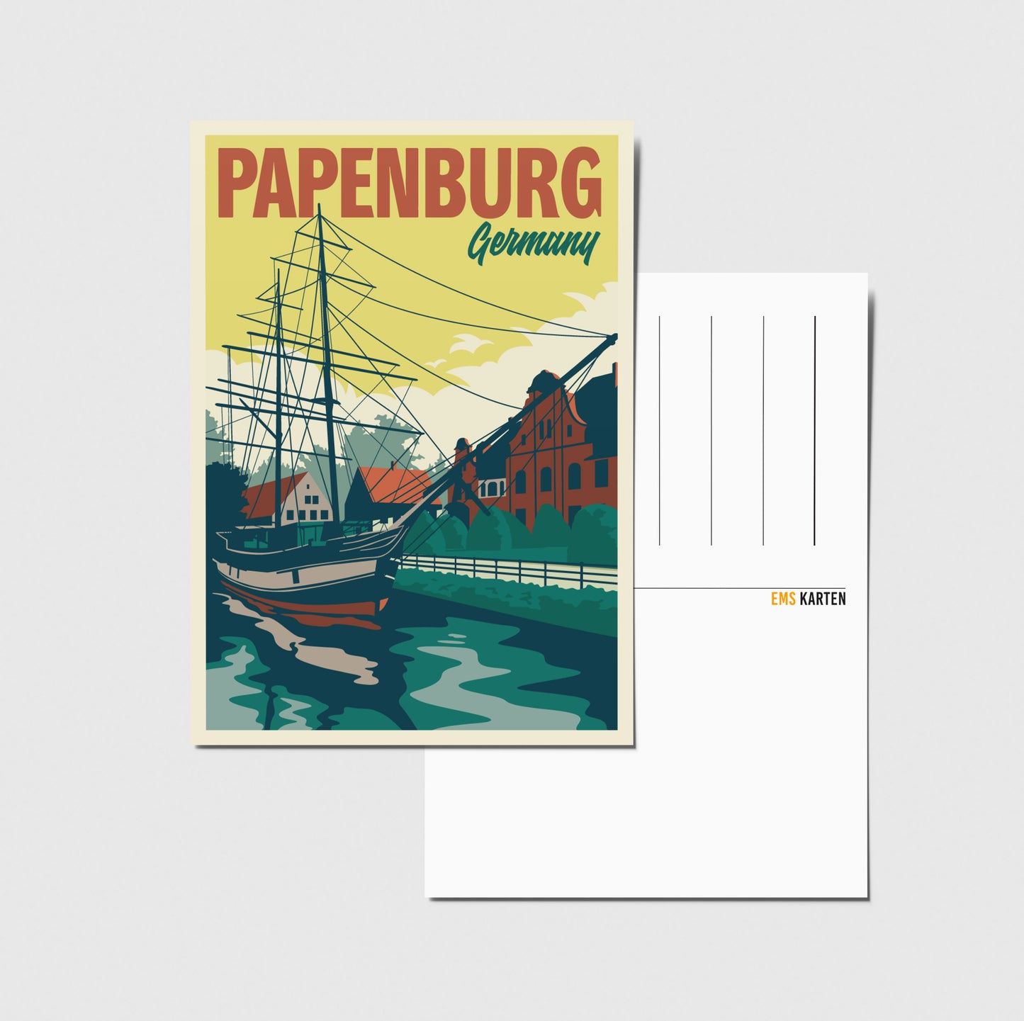 Schiff in Papenburg (Postkarte)